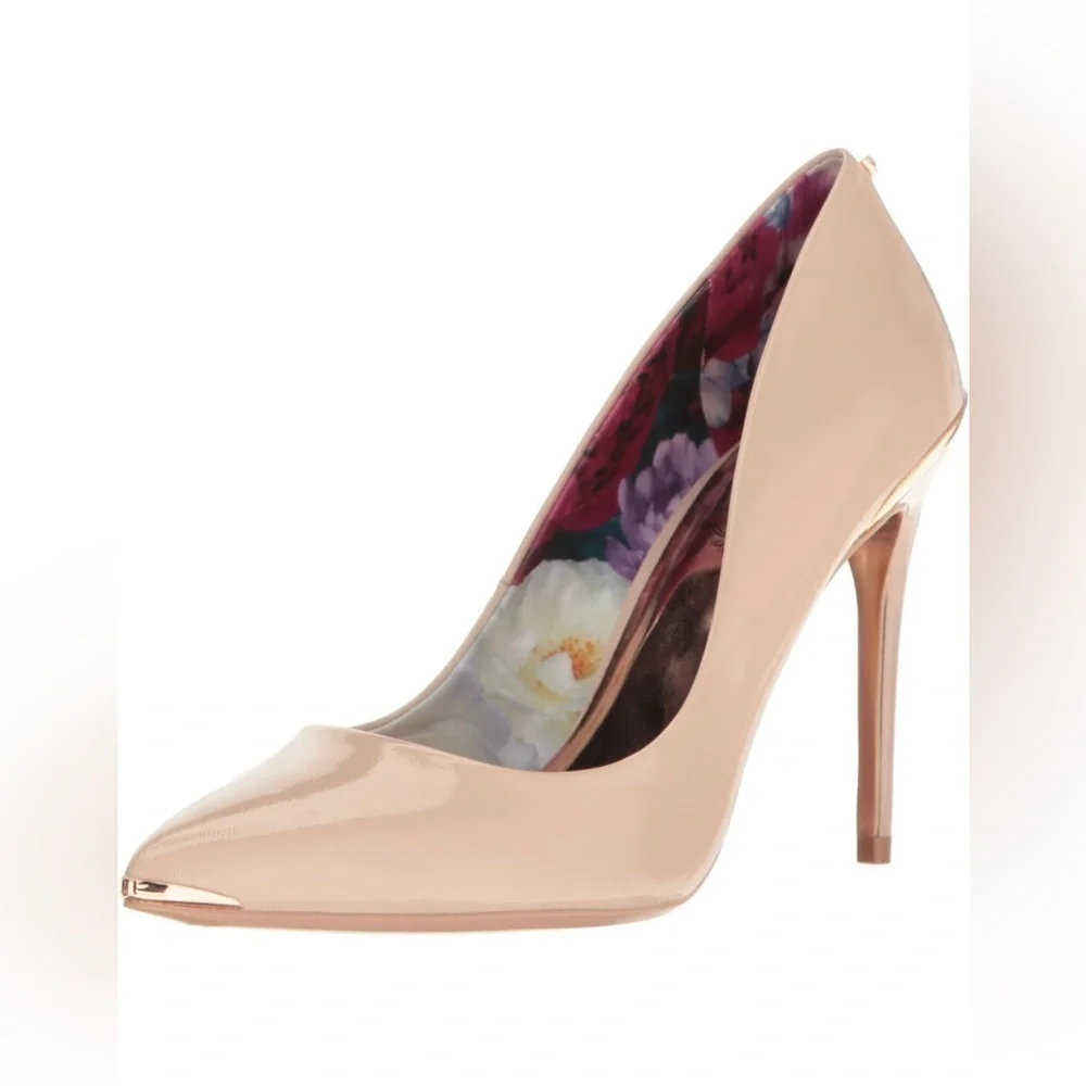 NEW Ted Baker Women's Kaawa Patent Leather Formal Shoe Nude 9.5